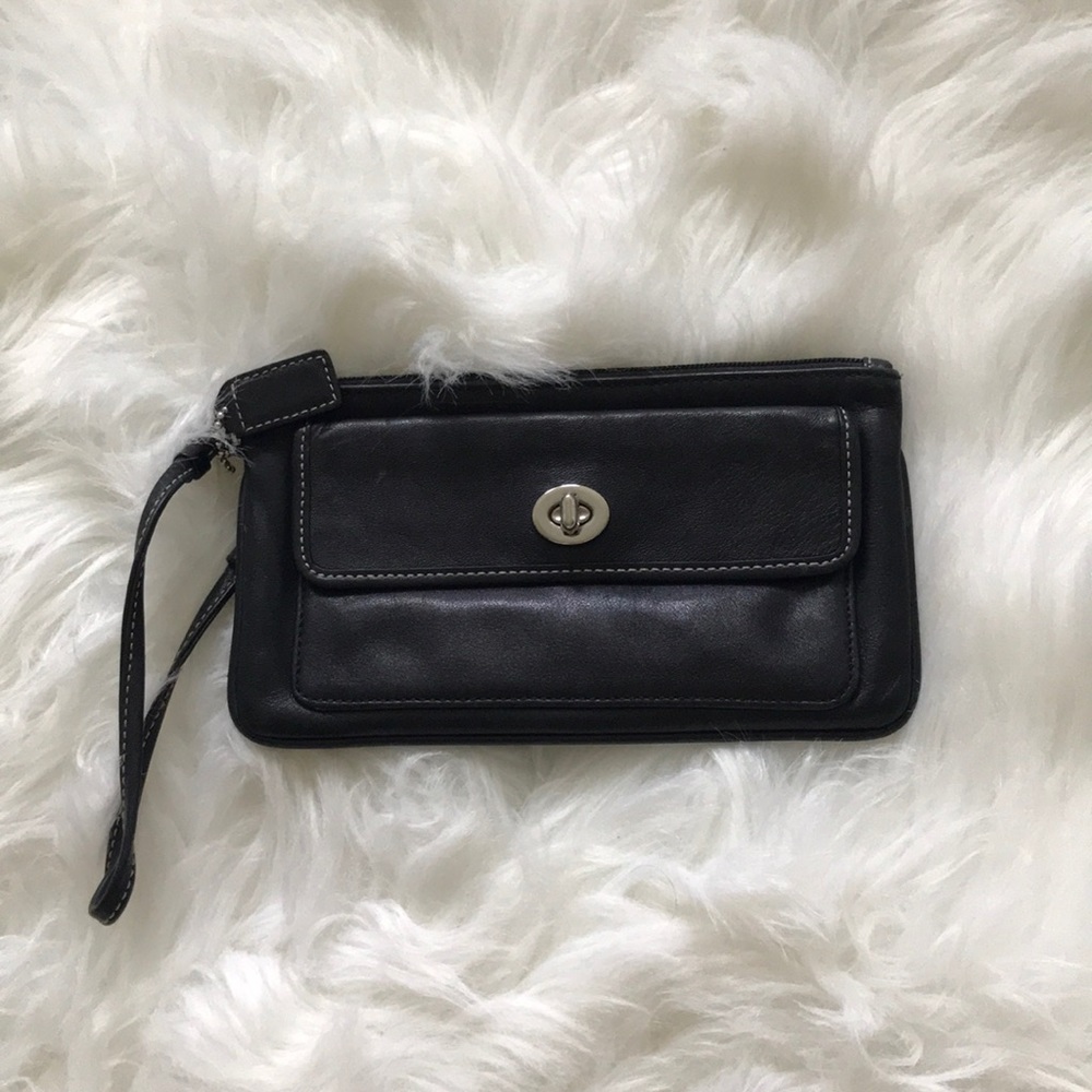 Black COACH wristlet